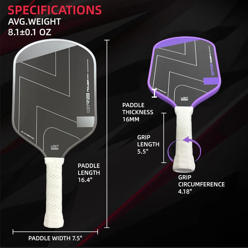 GEN5 BOOMSTICK Pickleball-Schläger Verlängerter EVA-Power-Umgebungsschaum Reiner EPP-Kern Kohlefaser für Verbesserte Spielleistung – Detail 2