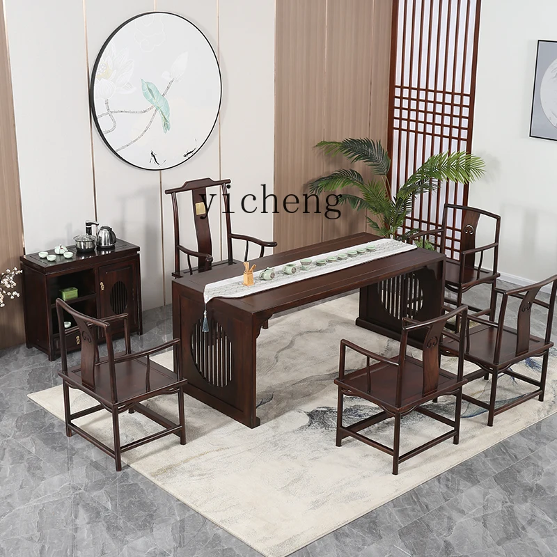 

ZYA table and chair combination solid wood new Chinese Zen tea table office tea ceremony full set