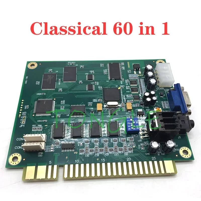 Classic Jamma PCB 19 In 1 Multi Game 60 In 1 Board For Horizontal / Vertical Screen Arcade Cocktail Cabinet Motherboard