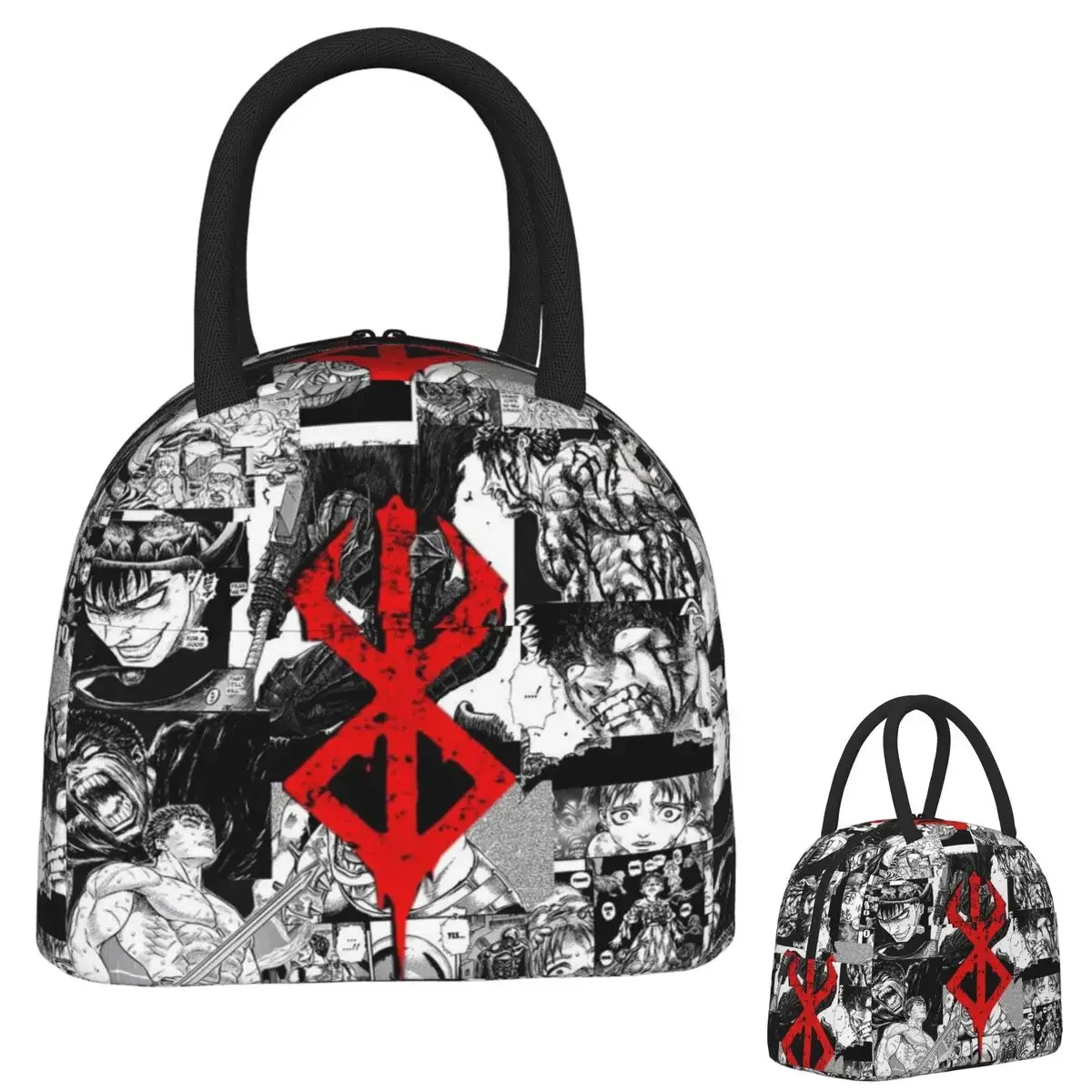 Japan Anime Berserk Swordsman Manga Guts Insulated Lunch Bag for Women Children Leakproof Food Boxes Thermal Lunch Box Tote