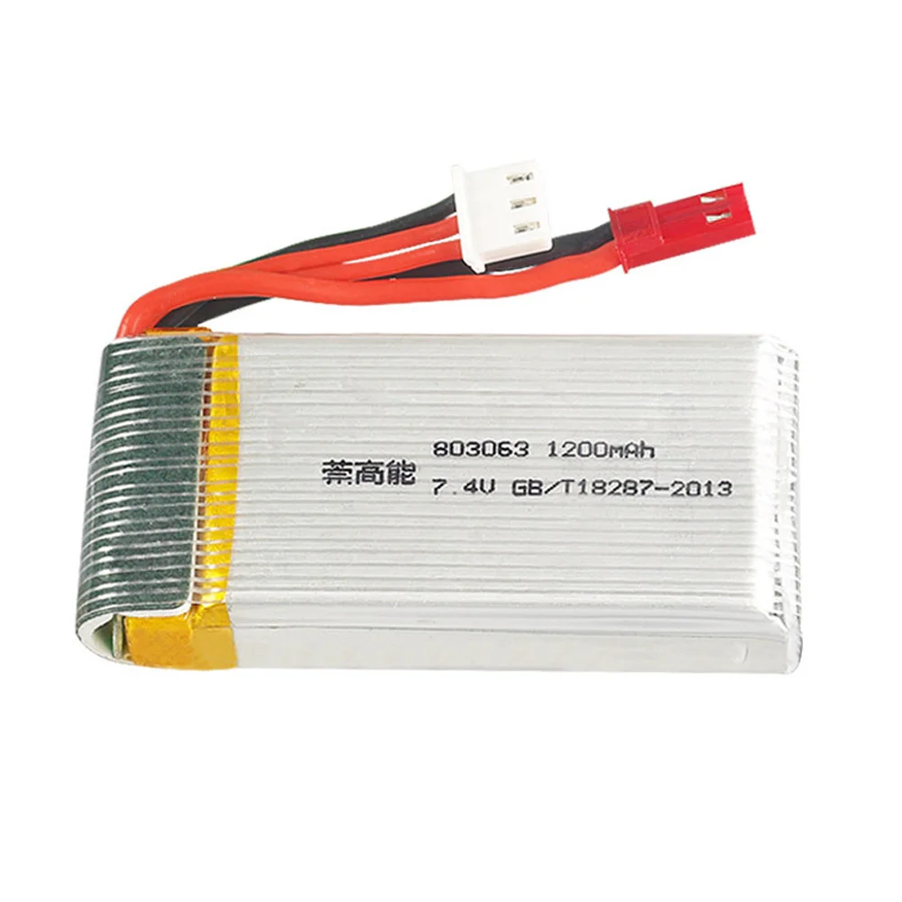 7.4V 1200mAh 803063 Lipo battery For Yi zhang X6 H16 MJX X101 X102 RC Quadcopter Drone 7.4V 30C 2S toy battery JST/SM/EL-2P Plug