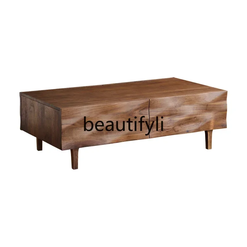 

North American black walnut coffee table designer living room home small tea table solid wood sofa low table