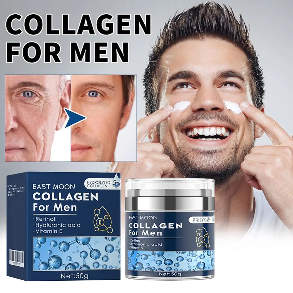 50g 6-in-1 Men Facial Moisturizer Cream Hydrating Revitalizing Collagen With Cream Anti Skin Particle & Face Wrinkle Care A D7F1