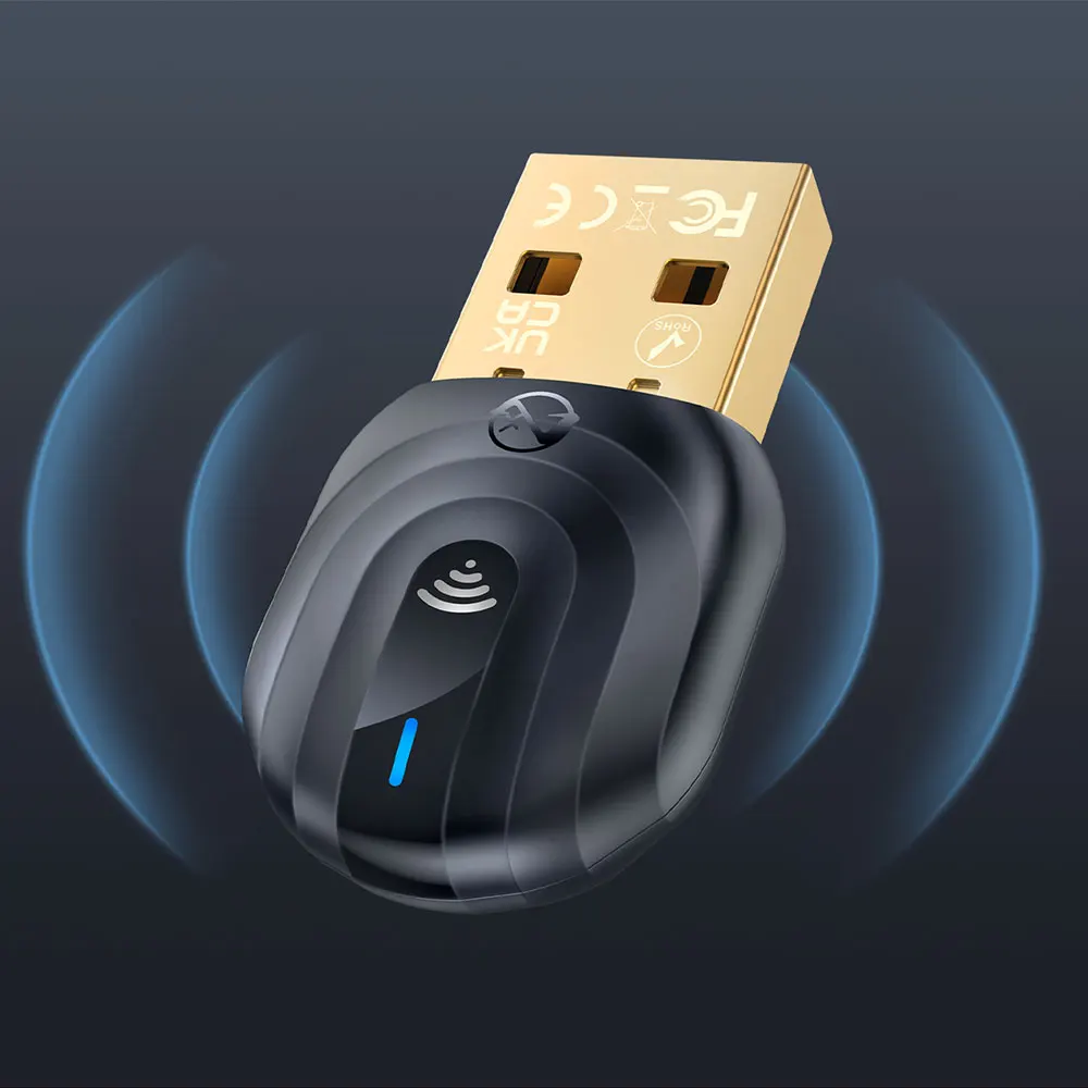 

USB Bluetooth 5.1 Автомобильный адаптер Dongle Аудиоприемник Динамик Беспроводная клавиатура Передача Windows 11/10/8 Plug & Play