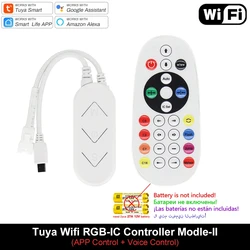 Tuya Smart Life APP WS2811 WS2812B LED Strip WiFi&BLE Bezprzewodowy pilot zdalnego sterowania Inteligentny dom współpracuje z Alexa Google Home DC5-12V