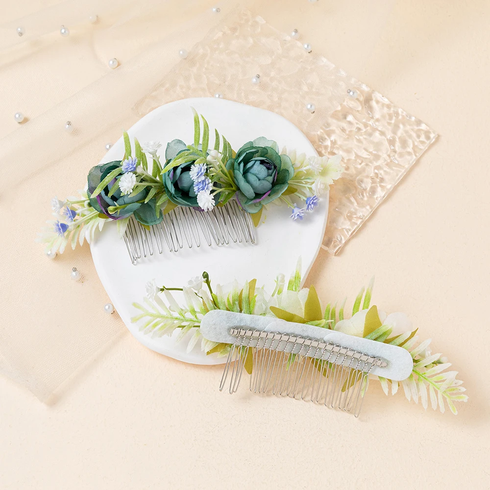 Artificial Flower Hair Comb for Women Boho Southeast Asia Festival Costume Accessories Brides Tiaras And Headdresses Hair Clip