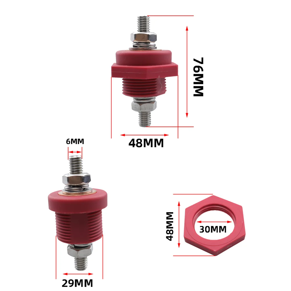 

Car Pass Through Panel Battery Terminal Connector High Current 3/8" Battery Charging Terminal Pass Through Battery Connector