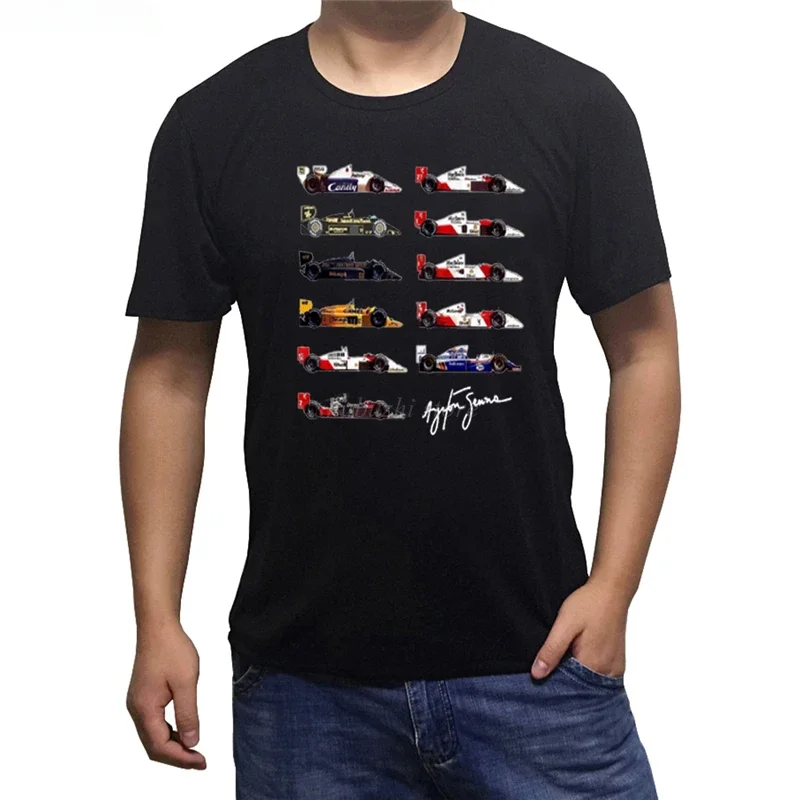 New Design euro size sbz300 graphic oversized harajuku Cotton tees All Ayrton Senna sennacars T-shirt Top cotton Men T shirt