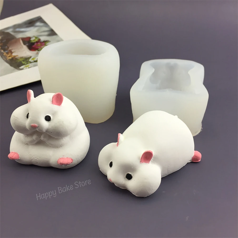 1PC Cute Hamster Mold, Non-Stick Silicone Mouse Pig Shape Mould, For Chocolate, Jelly, Mousse Cake, Baking Decoration Tools