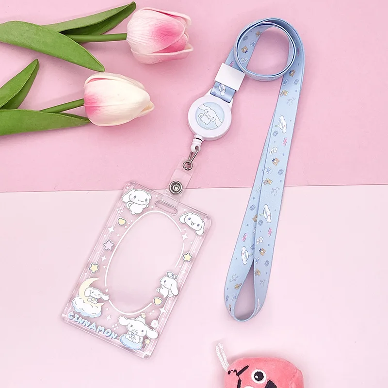 Sanrio Kuromi My Melody Cartoon Card Holder Anime Cinnamoroll Pochacco Pompom Purin Cute Photo Student Meal Card Holder Lanyard