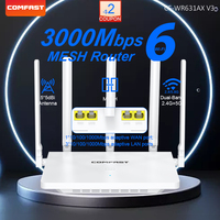 Comfast 3000Mbps Wifi6 Mesh System Wireless Router Dual Band WI-FI 6 Mesh Router Wide signal Range Wifi Range Extender