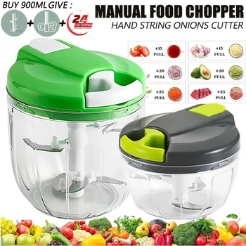 Multi Meat Mincer Garlic Chopper Onion Cutter Rotate Kitchen Cooking Accessories For…