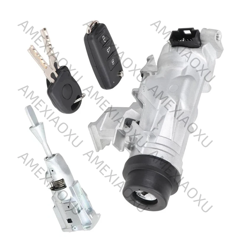 

Fits For Volkswagen Golf MK5 6 MK6 Jetta Tiguan 1K0905851B Ignition Starter Switch Steering Lock Housing with Remote Key AMEXIAO