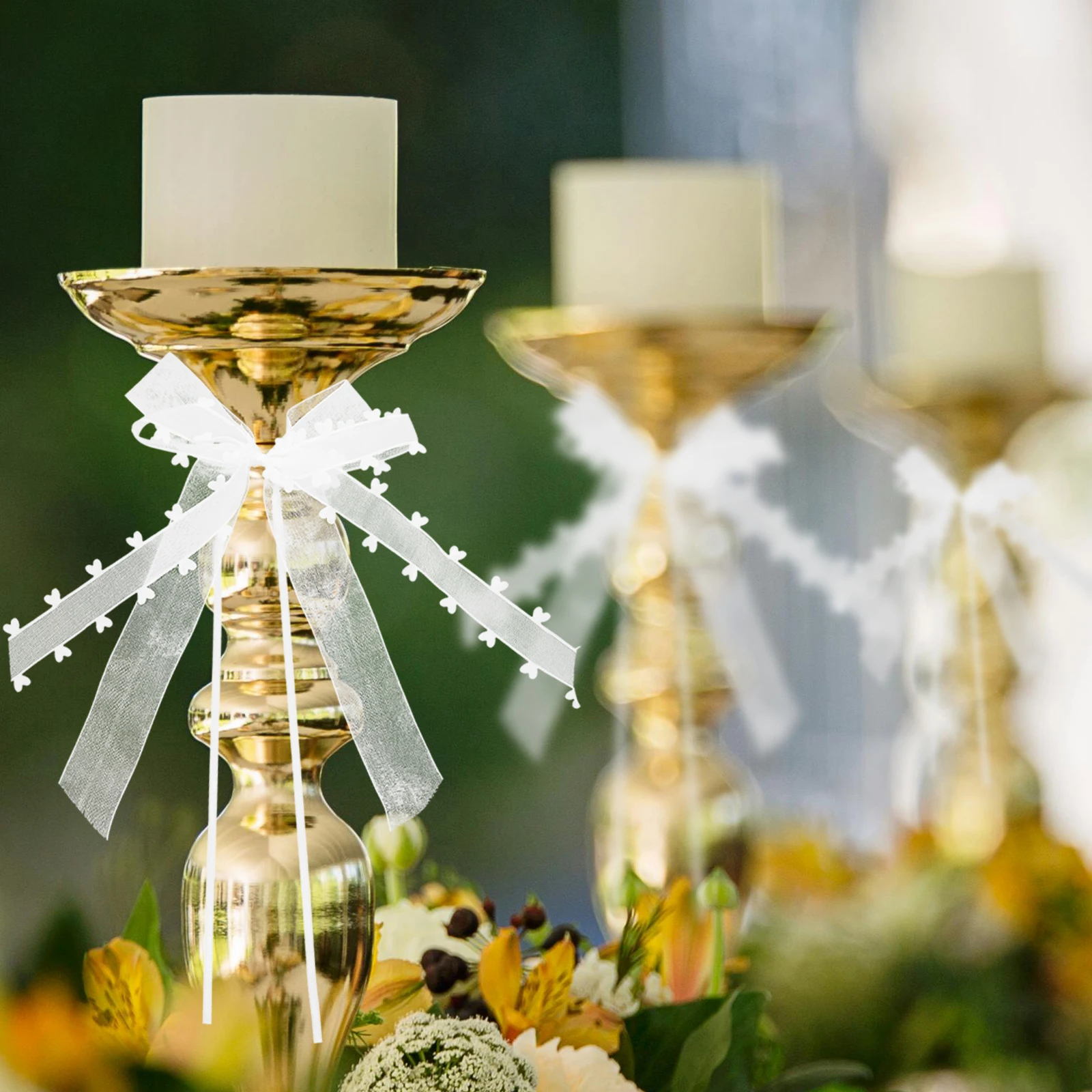 

20pcs Snow Gauze Bows Wedding Decorations Elegant Craft Ribbon Gift Wrapping Mini Tiny Cake Bows for Crafts Chiffon Bow