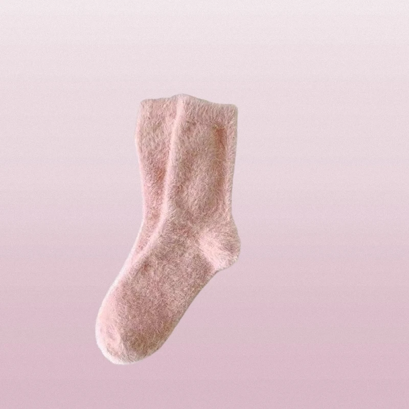 Chaussettes mi-tube chaudes pour femmes, chaussettes en fourrure optique, chaussettes en peluche Pys, document solide, qualité supérieure, sourire, 5/10 paires