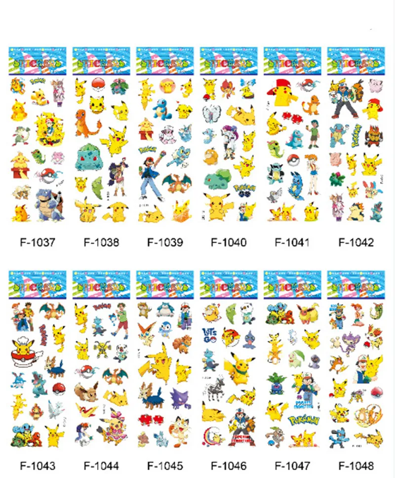 12pcs/set Pokemon cute Pikachu Children\'s Cartoon Sticker 3D Puffy Bubble Stickers Kawaii Toys Vinyl Anime