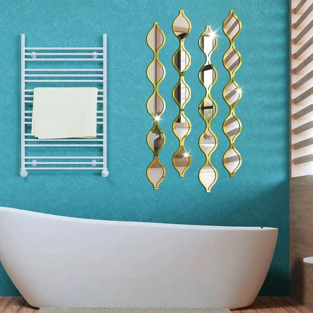 Self-adhesive Water Drop Wall Stickers Double-layer DIY Art Decorative Mirror Stickers Moisture-proof Removable