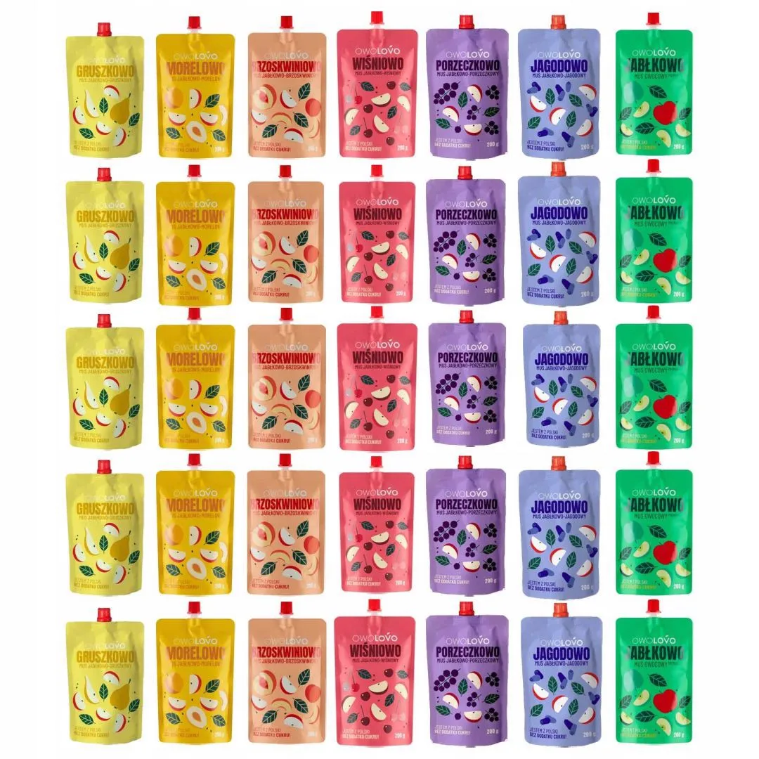 Owelovo Mix 8 flavors of fruit mousses 200 g x 40 pieces