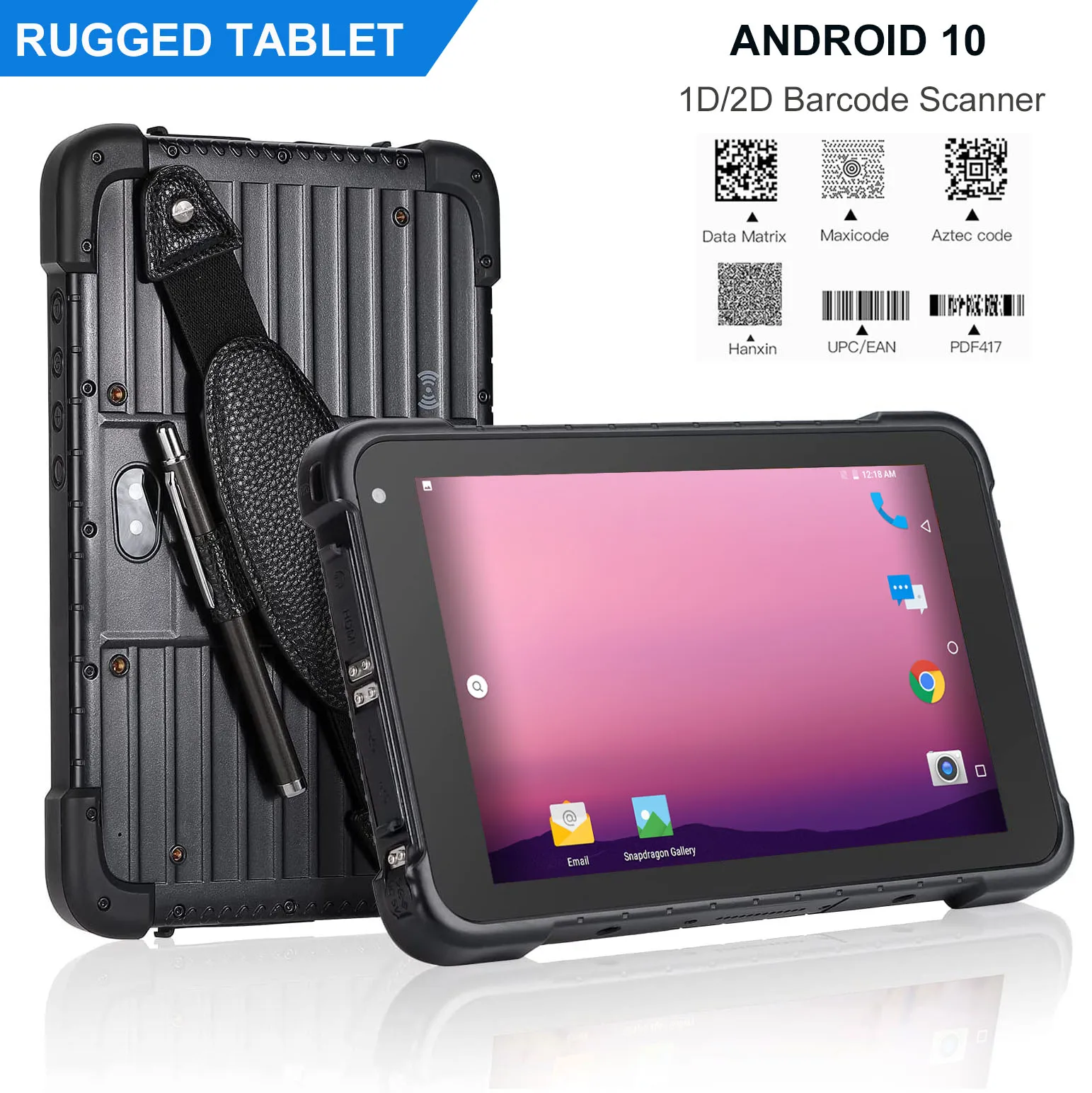 

Rugged Android 10 Industrial Tablet PC 1D 2D QR Code Scanner 8 inch NFC Outdoors IP67 WIFI GPS Inventory Handheld Computer 2023