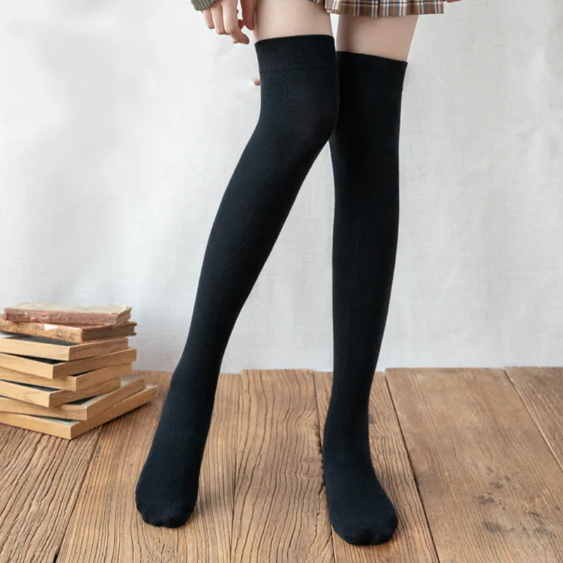 

Thigh High Socks Antumn Winter Women Sexy Long Stockings Female Lolita Over Knee Socks Soild Color Leg Warmers Cosplay Costumes