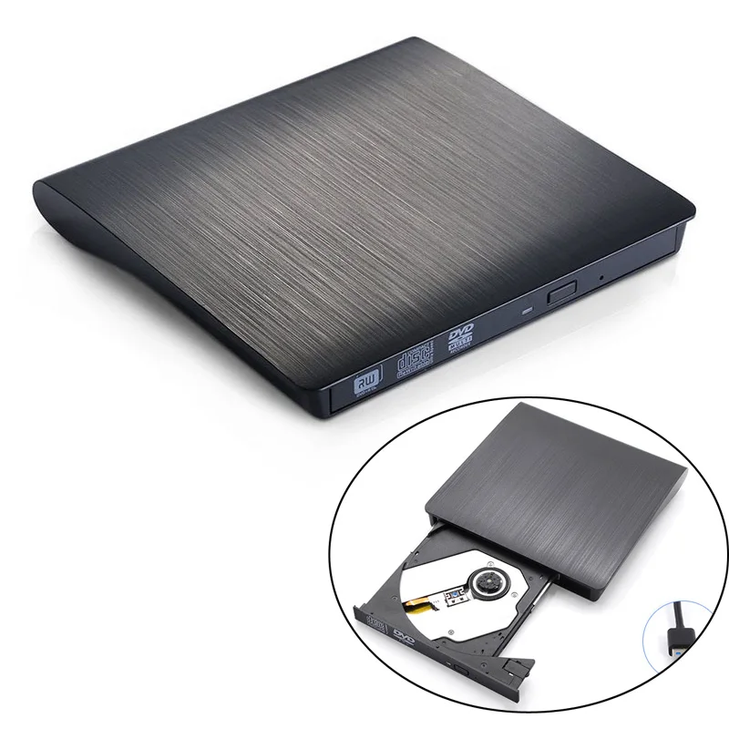 USB 2.0 Slim External DVD RW CD VCD Drive Reader Player Optical Drives For Laptop PC computer Notebook