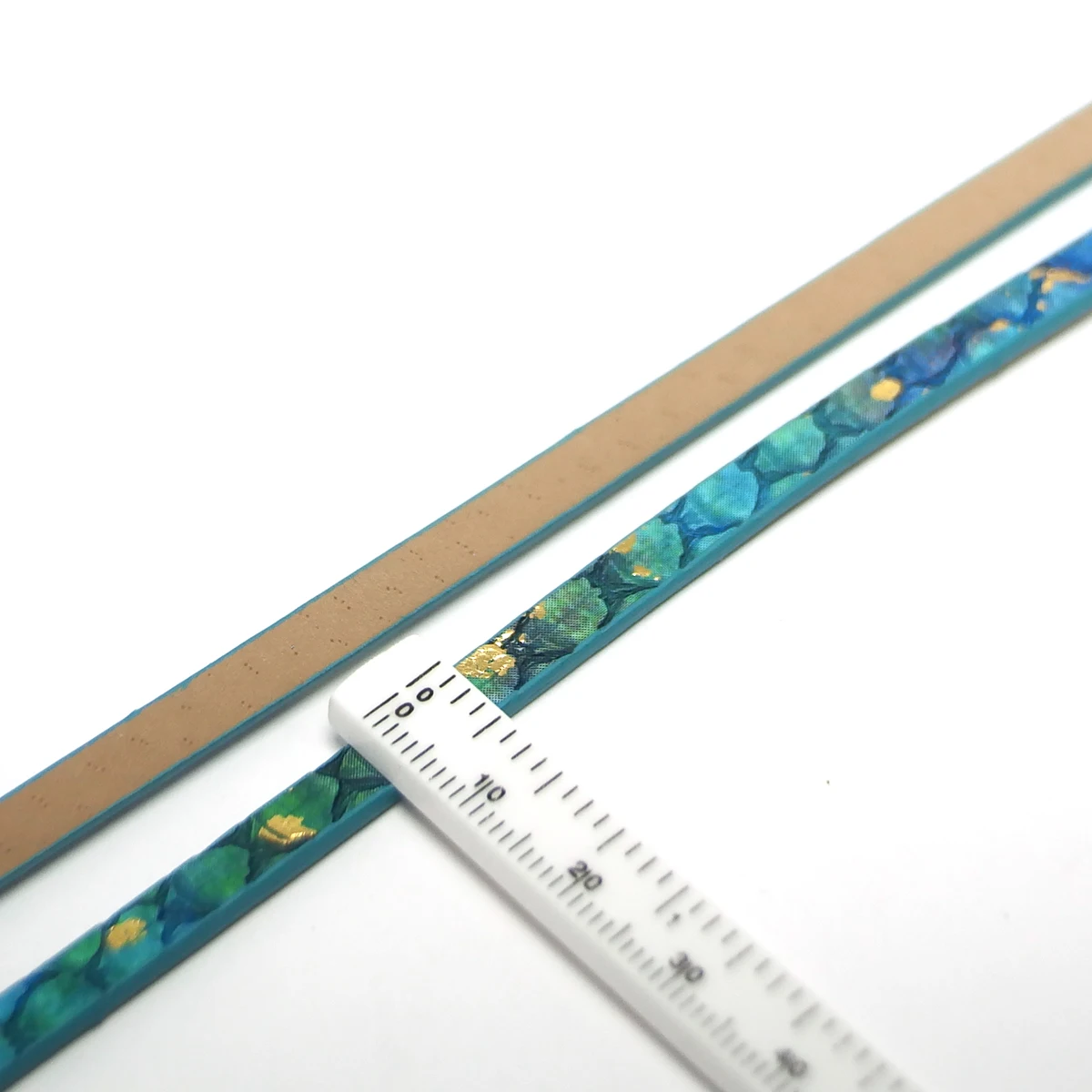 1.2meter Cyan Soft Leather Cord,5mm Vintage Leather Strip,Golden Shiny Craft Cord,Bracelet Making，Jewelry Necklace Cord