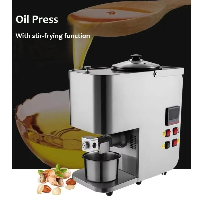 

2026-220V Household Oil Press With Baking And Frying Function Oil Mill Commercial Stainless Steel Oil Squeezing Machine