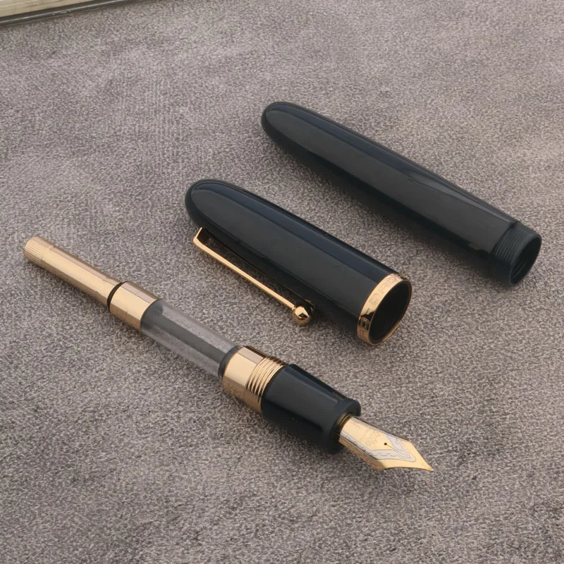 JinHao 9019 Dadao pena tinta alat tulis, pena putar transparan akrilik 40MM Nib Spin Elegante tanda tangan