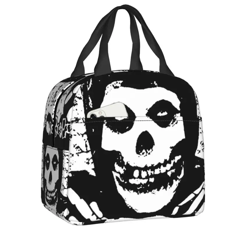 Misfits Skull Punk Rock Insulated Lunch Box for Women Horror Thermal Cooler Lunch Bag Kids School Children Food Container Tote