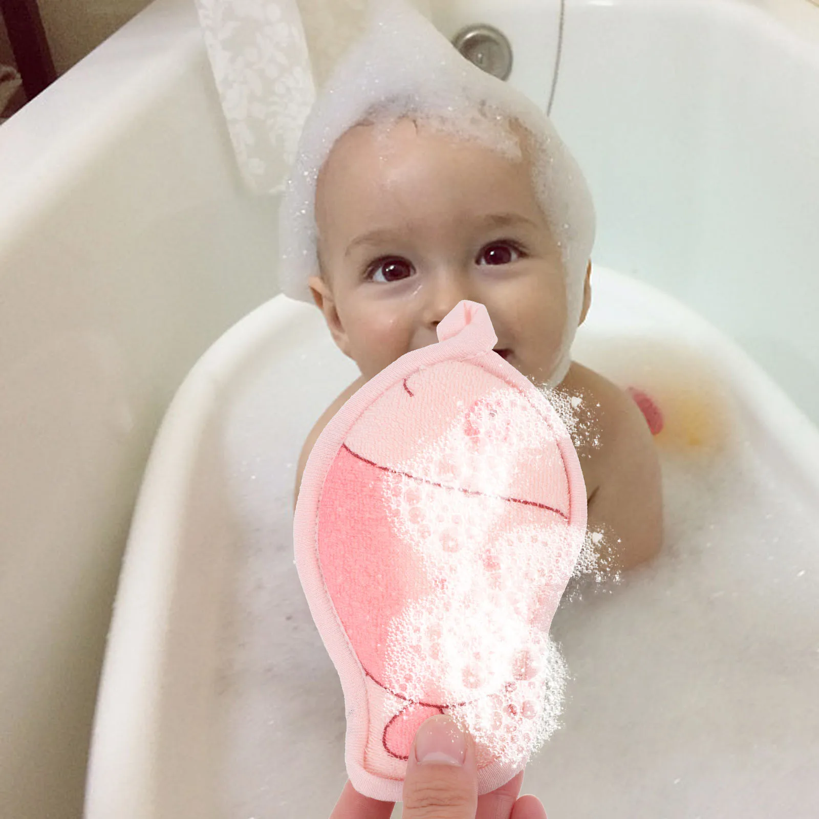 

3 Pcs Round Bath Sponge Cotton Toddler for Bathing Newborn Soft Washcloths