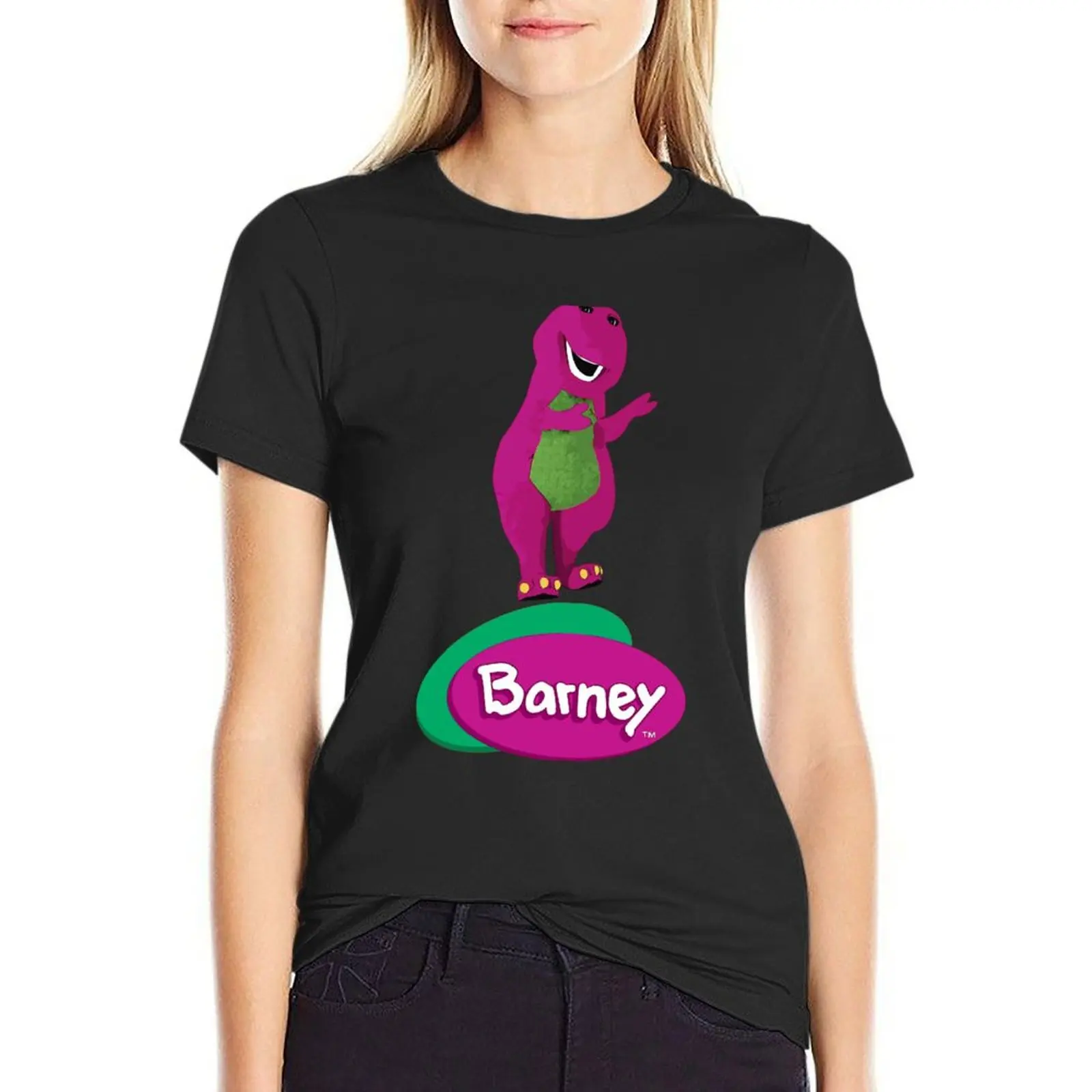 

Cute barney the dinosaur cartoon T-Shirt cute clothes customs plain Women t-shirts