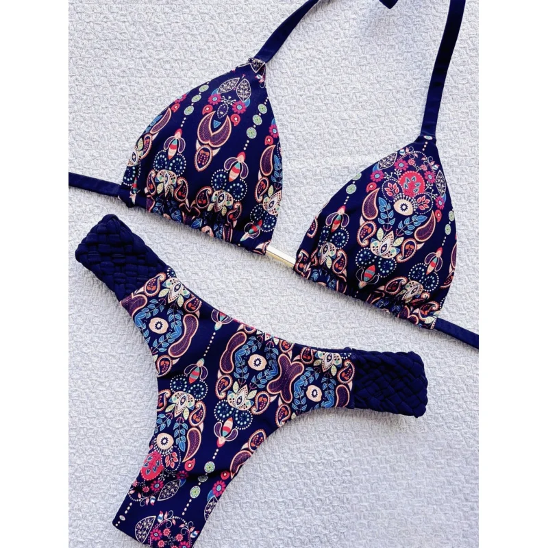 

Braided Rope Print New Bikini Swimsuit Beach Sexy Women's Swimwear
