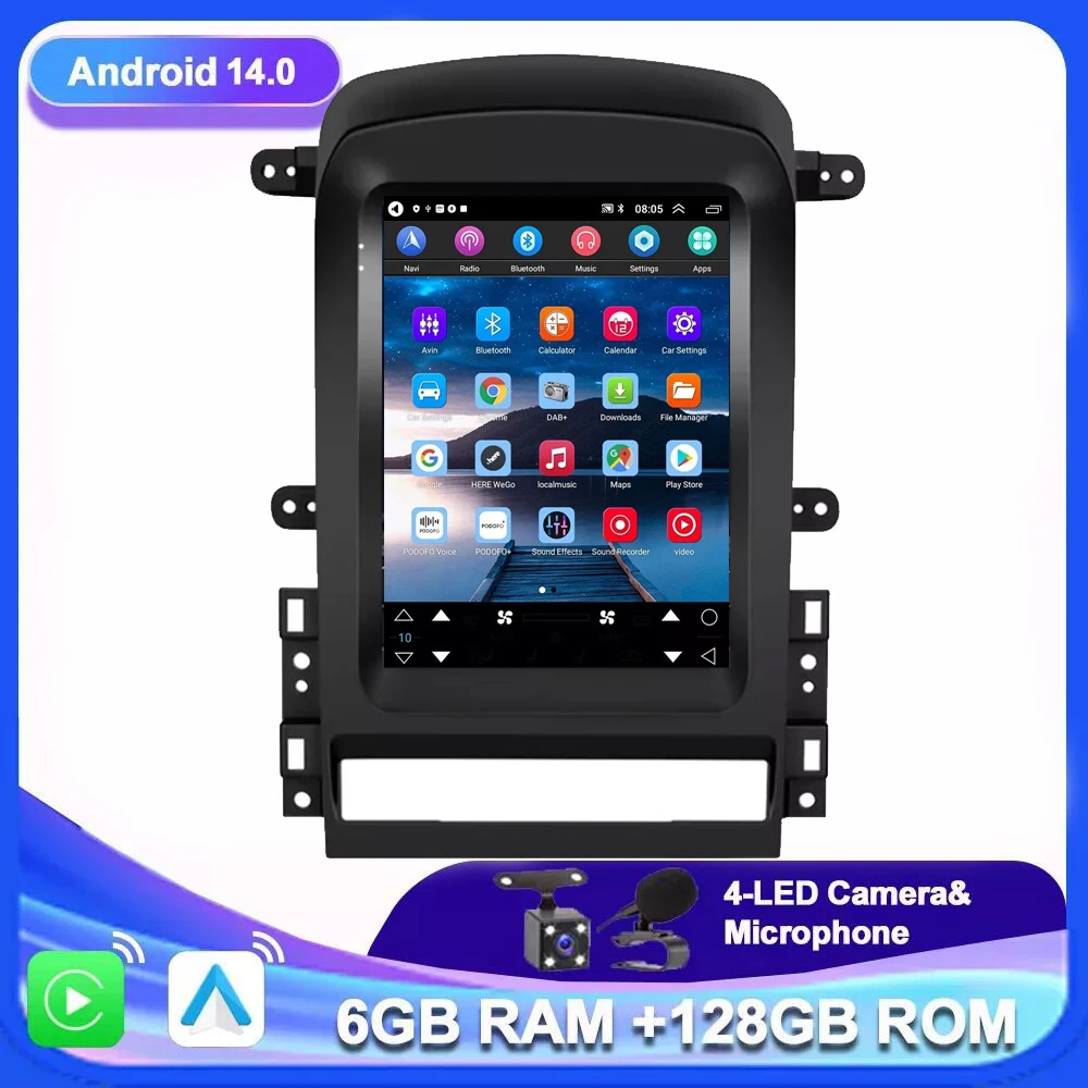 

For Chevrolet Captiva 2006- 2012 Android 14 Car Radio WIFI GPS Wireless BT Carplay Multimedia Touch Screen 9.7"Inch Tesla Stereo