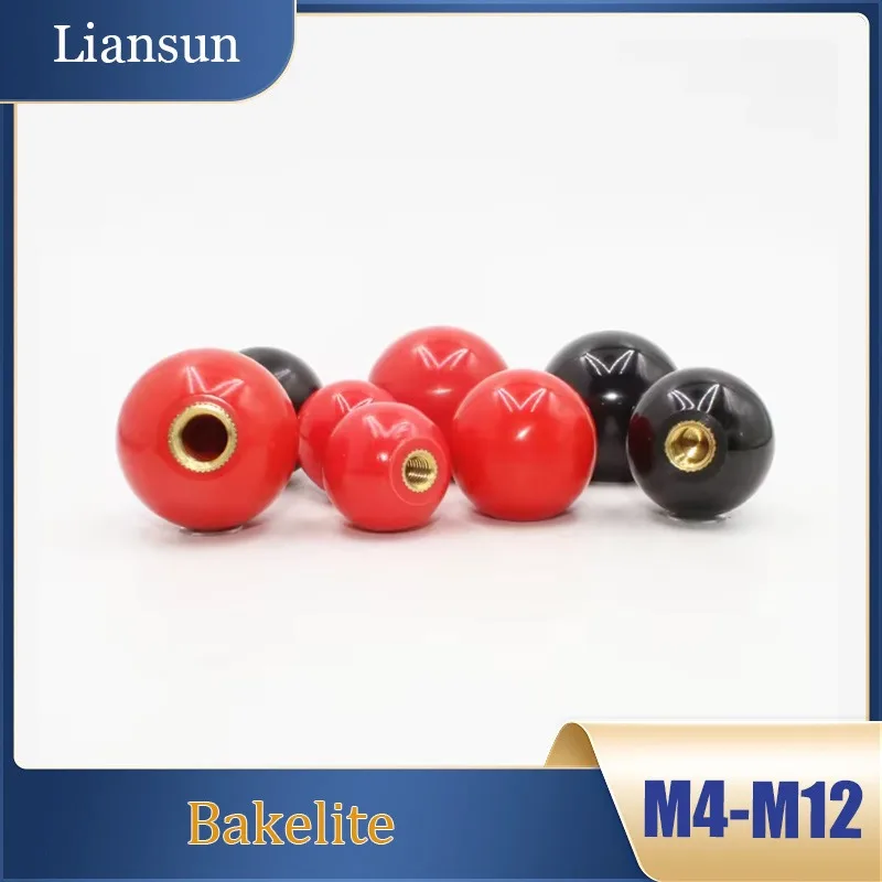 

2-10pcs Red/Black Round Ball Handle Ball M4M5M6M8M10M12 Knobs Bakelite Lever Knob Grip Handle Ball Machine Tool Replacement