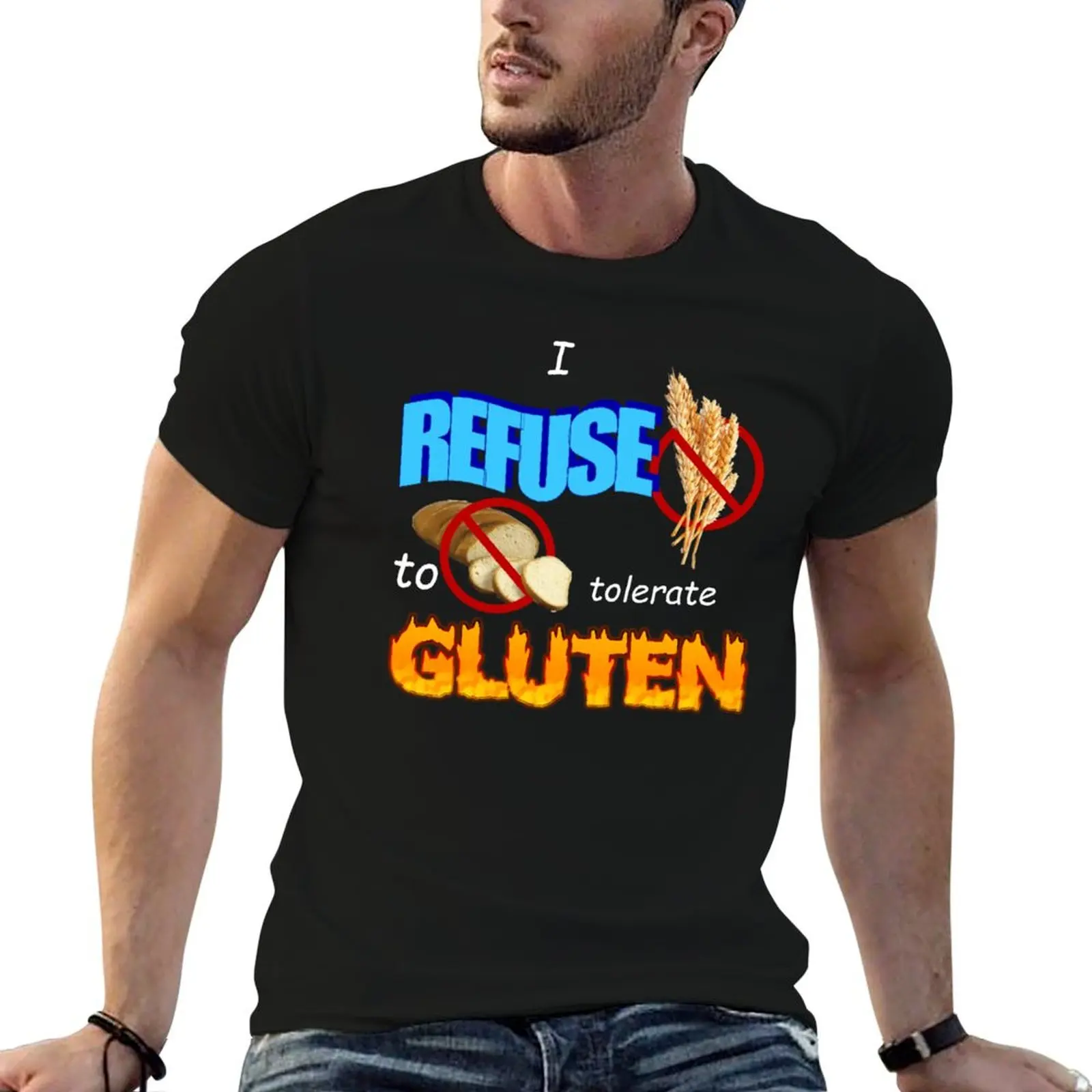 I Refuse to Tolerate Gluten Meme T-Shirt Mechanic Work Tee Shirt