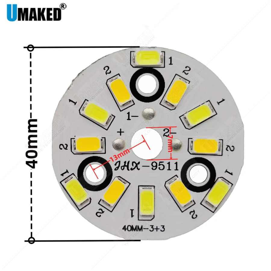 3Wx2 Warm/Cold White two color in one PCB 35mm/40mm/45mm 5730 SMD Light Board Led Lamp Panel For Ceiling PCB With LED