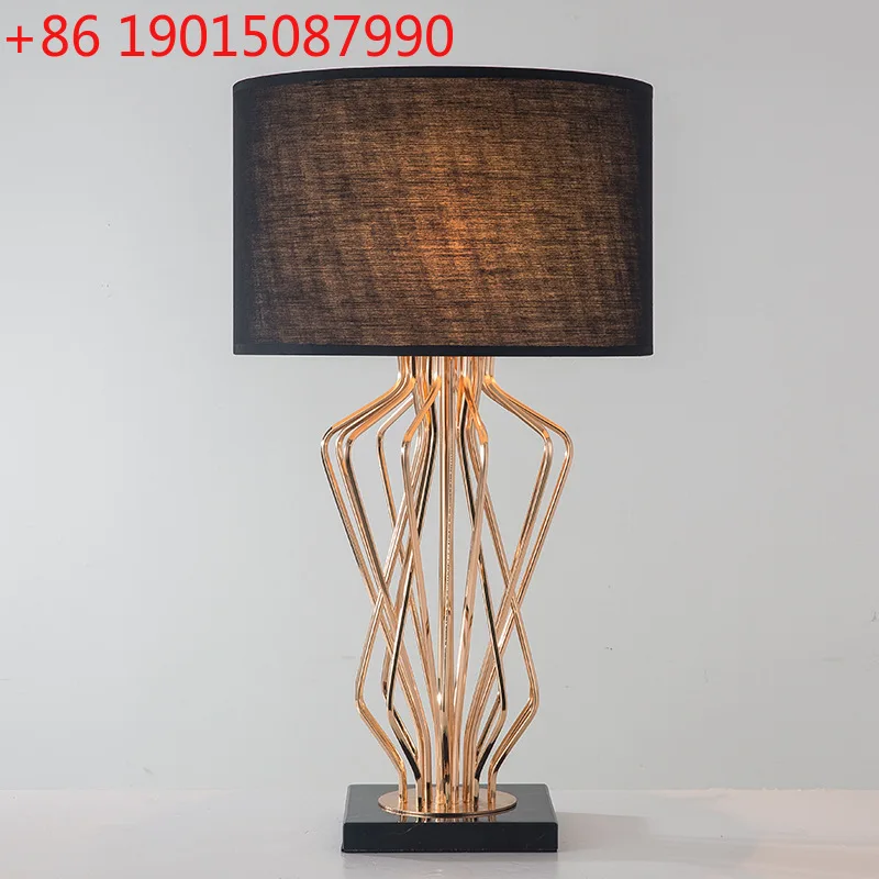 

Мраморная настольная лампа для гостиной, роскошный металлический дизайнерский светильник, простая лампа для спальни и кабинета