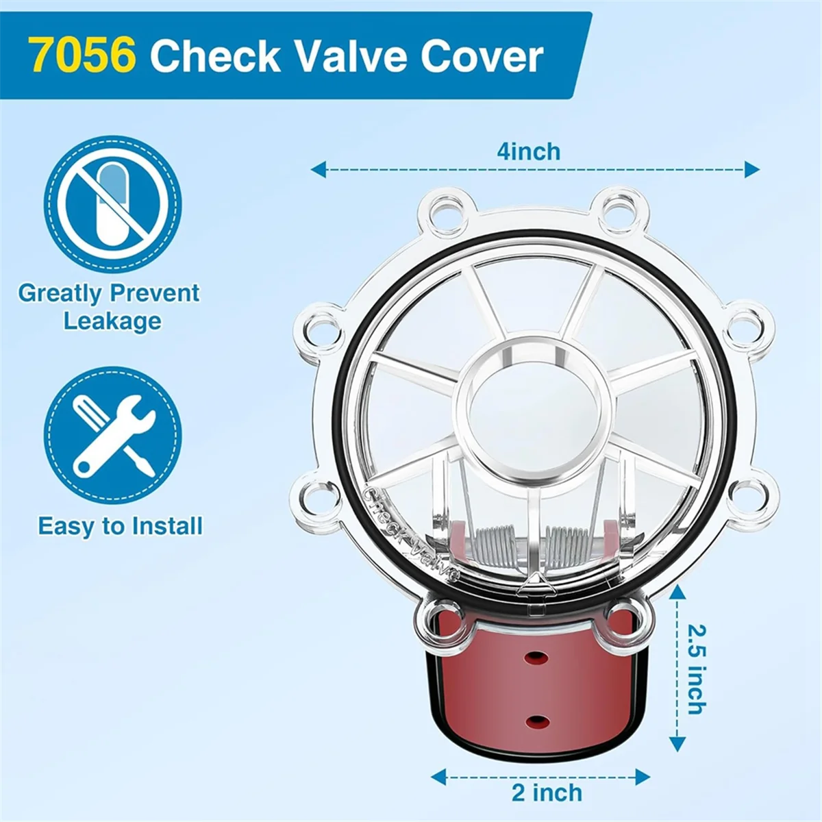 7056 Check Valve Covers with Flapper Assembly Compatible with for Zodiac Spring Check Valve Replacement 7235,7305