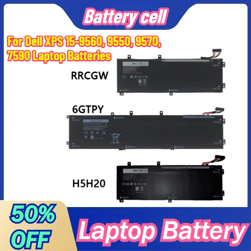 

Высококачественные аккумуляторы серии 6GTPY RRCGW H5H20 для ноутбуков Dell XPS 15-9560, 9550, 9570, 7590
