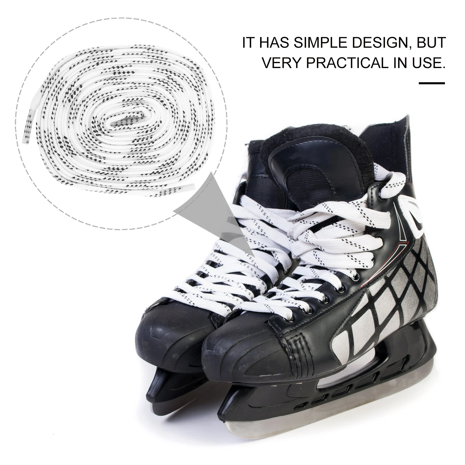 1 paio di lacci per pattini da ghiaccio, lacci per pattini a rotelle resistenti, lacci flessibili in poliestere piatto per scarpe da pattinaggio, sport all'aria aperta