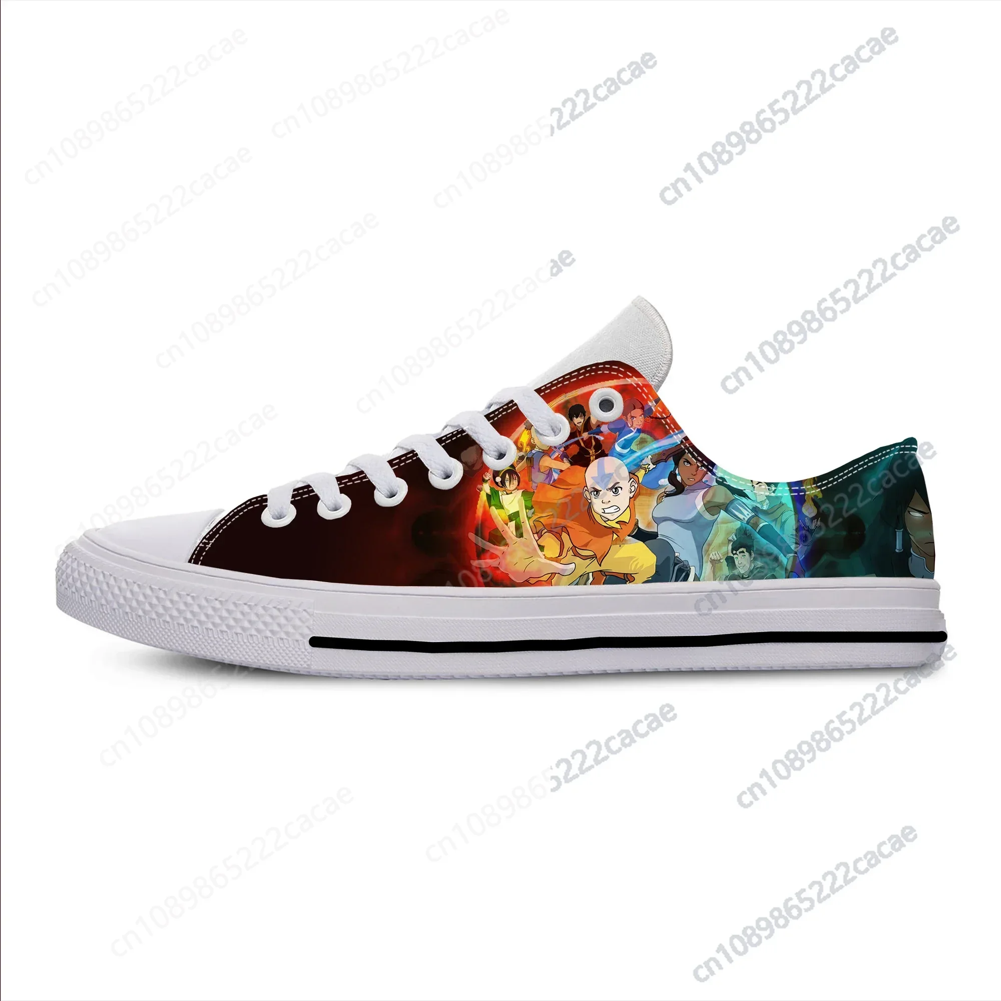 Anime Manga Cartoon Avatar The Last Airbender Cool Casual Cloth Shoes Low Top Lightweight Breathable 3D Print Men Women Sneakers