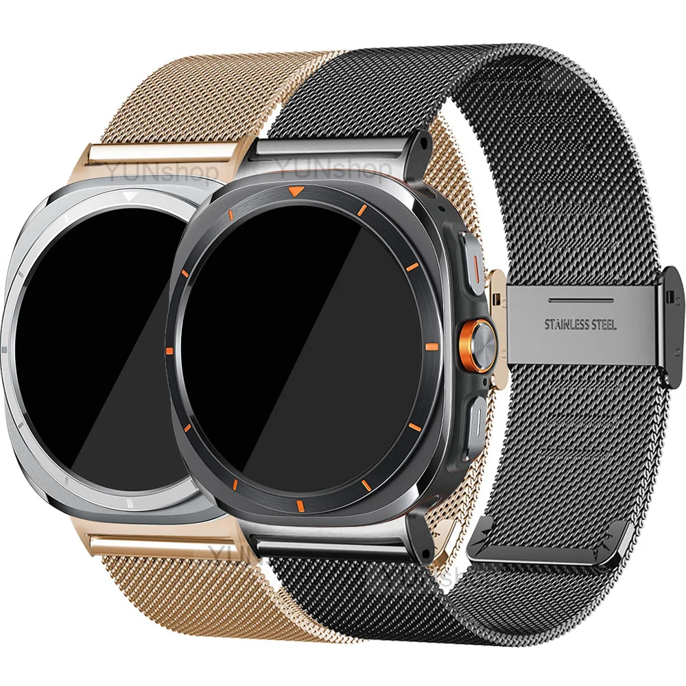 Stainless Steel  Strap for Samsung Galaxy Watch 7 Ultra 47mm Men Women Band for Galaxy 7 47mm ultra NO Gaps Curved End Bracelet