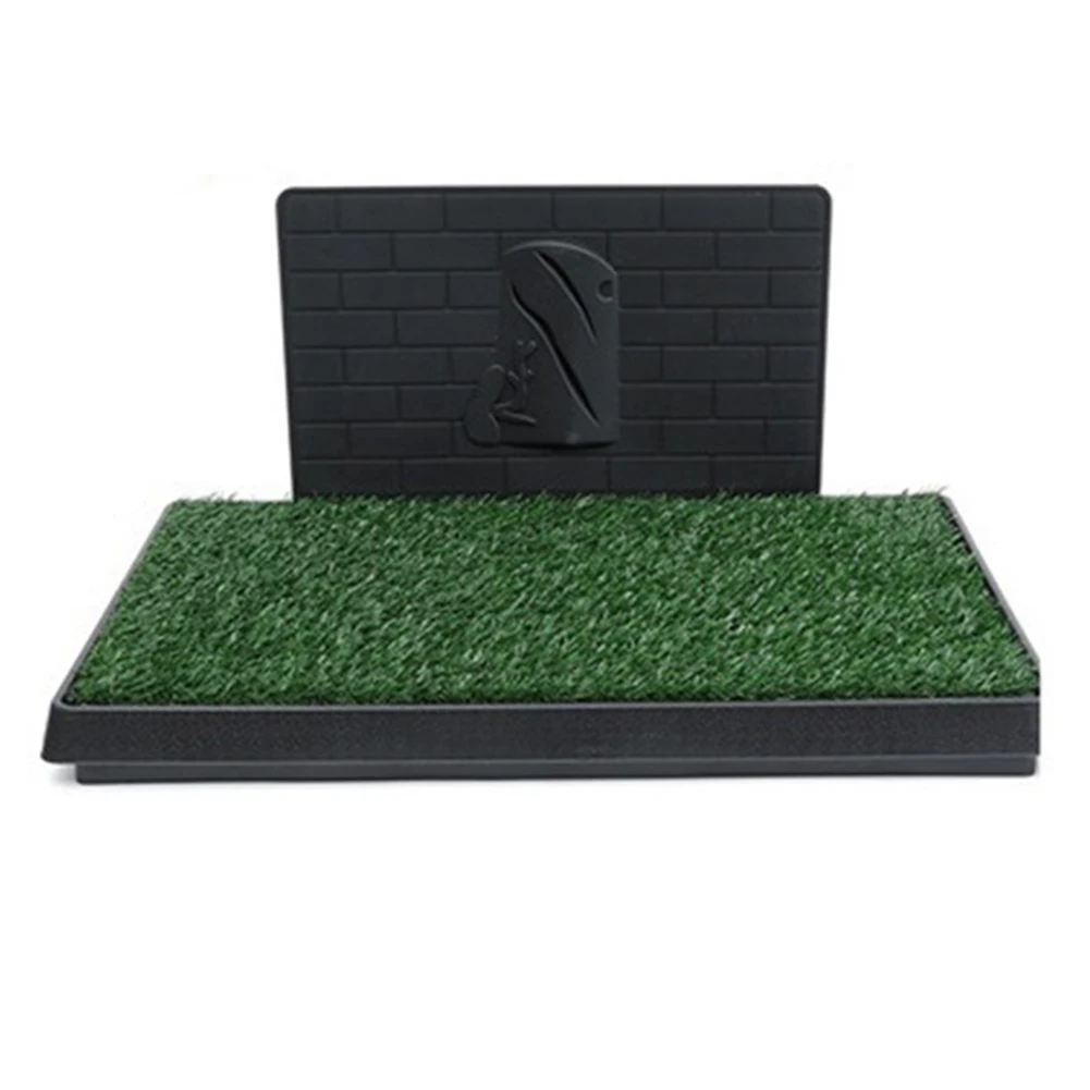 

Dog Grass Pad with Large Tray Reusable Artificial Grass Training Pads Portable Dog Litter Box for Indoor and Outdoor Use