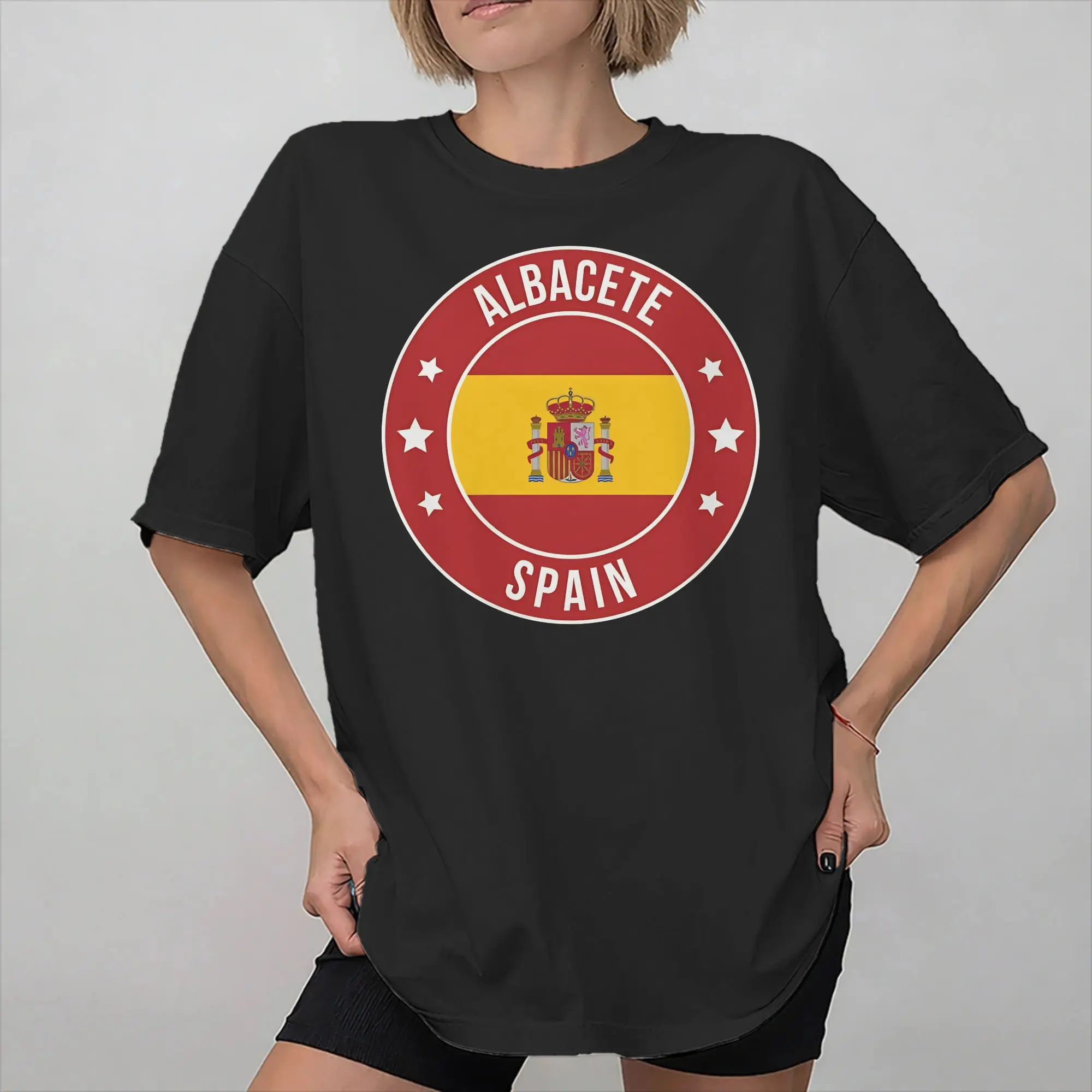 Camiseta con bandera de España de Albacete para hombres y mujeres, camisetas con estampado gráfico, ropa de algodón