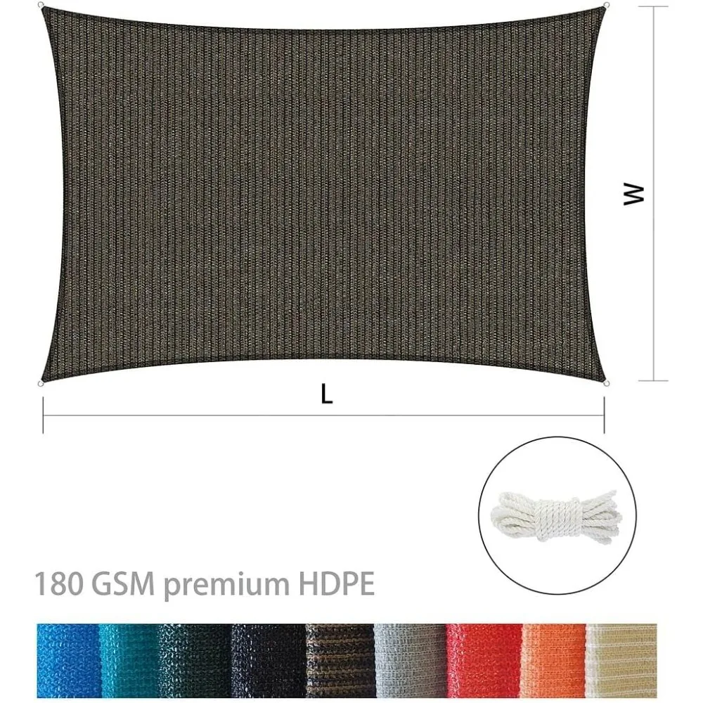 Housity 10 'x 30' البني الشمس الظل الشراع المظلة المظلة الظل غطاء من القماش لساحة فناء سطح السفينة Carport درب حمام سباحة Pergo