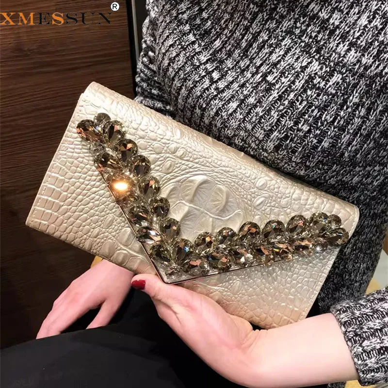 Women's Stylish Clutch Bag Large Capacity Crocodile Print Crossbody Shoulder Bag