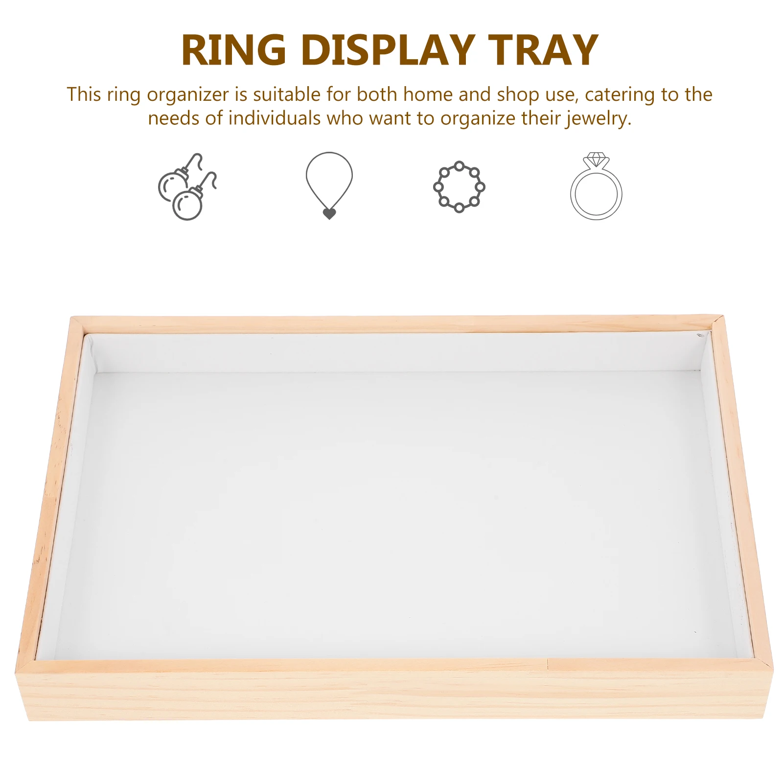 

Jewelry Storage Tray Earrings Bracelets Necklaces Organizer Ring Display Holder for Women Men Soft Surface Space Saving