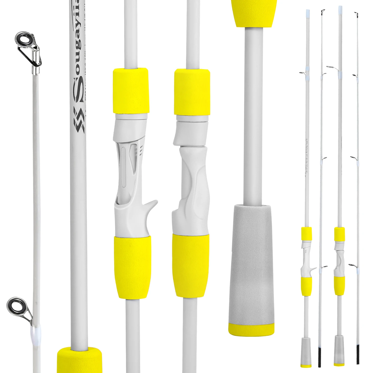 

Sougayilang 2section Fishing Rod Carbon Fiber Spinning Fishing Pole 1.8/2.1m Ultralight Casting Rod M Power for Bass Trout Fish