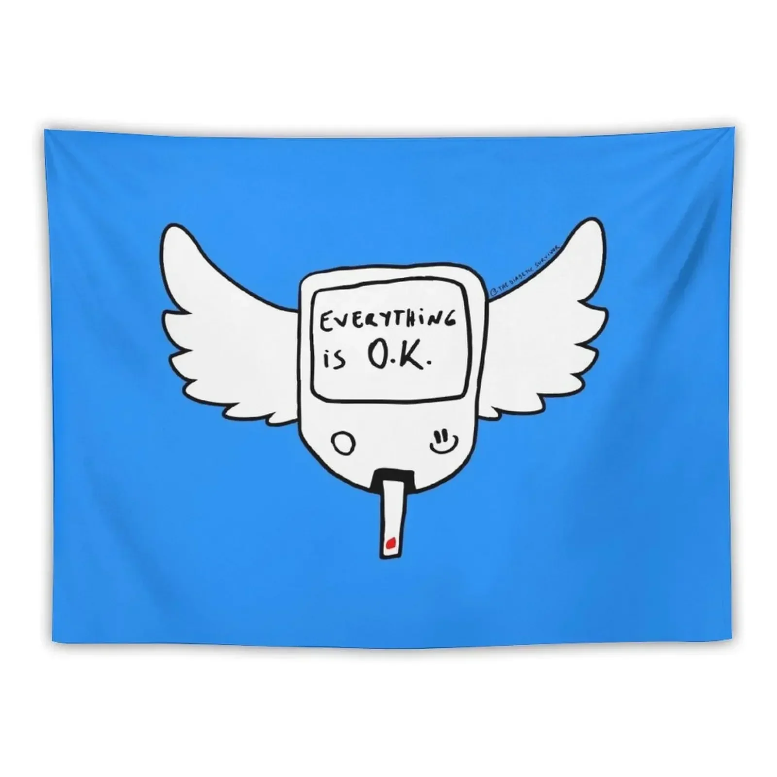 Diabetes Type 1 : Everything is O.K. Diabetes Wings Tapestry Cute Room Things Decoration For Rooms Tapestry