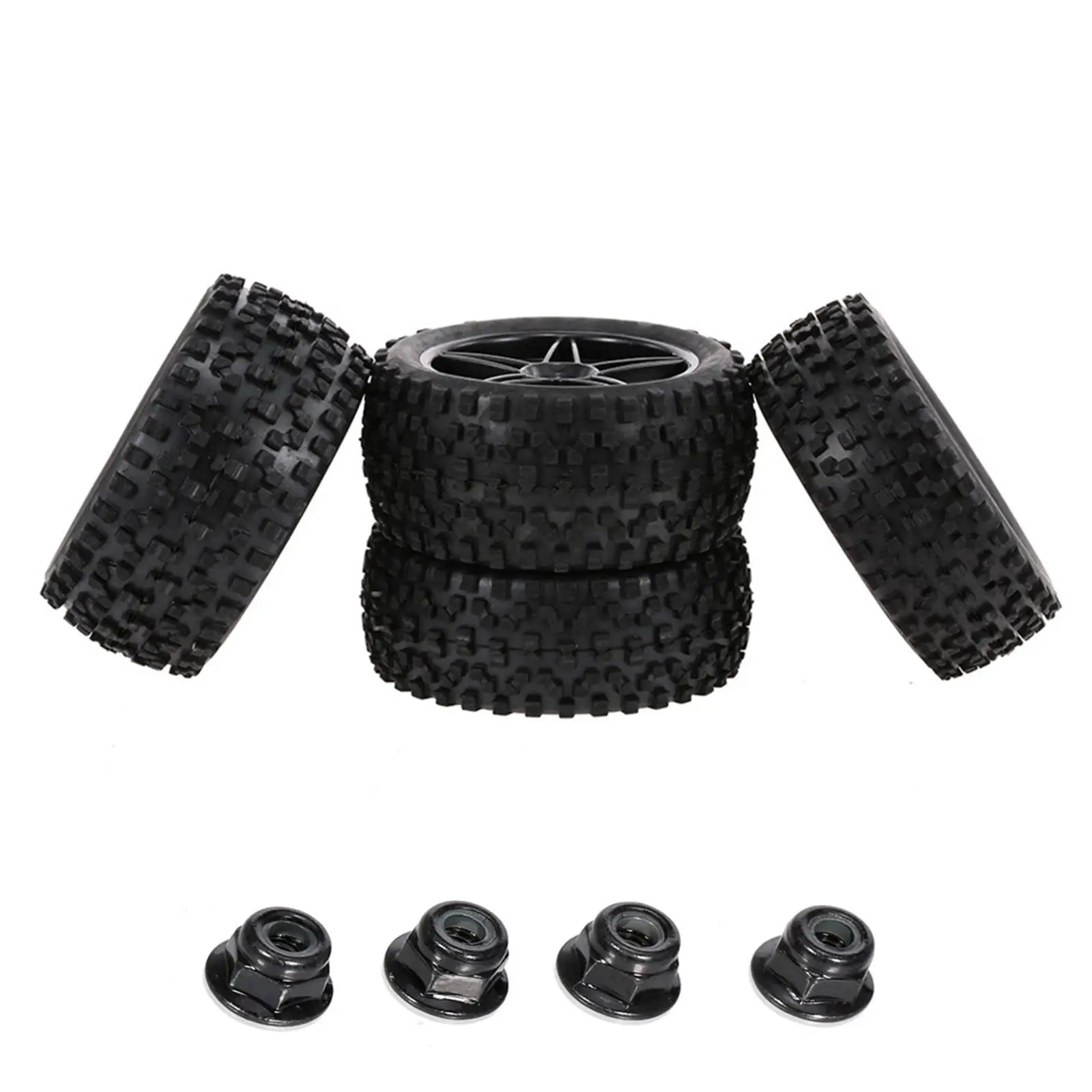 4pc/set RC 1/10 Scale Rubber Tires Wheel Rim for HSP RC Racing Off Road Climbing Crawler Model